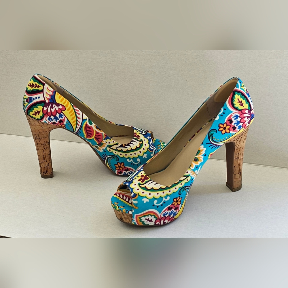 Nine West Jordyo Turquoise Multi-colored Heels Shoe
